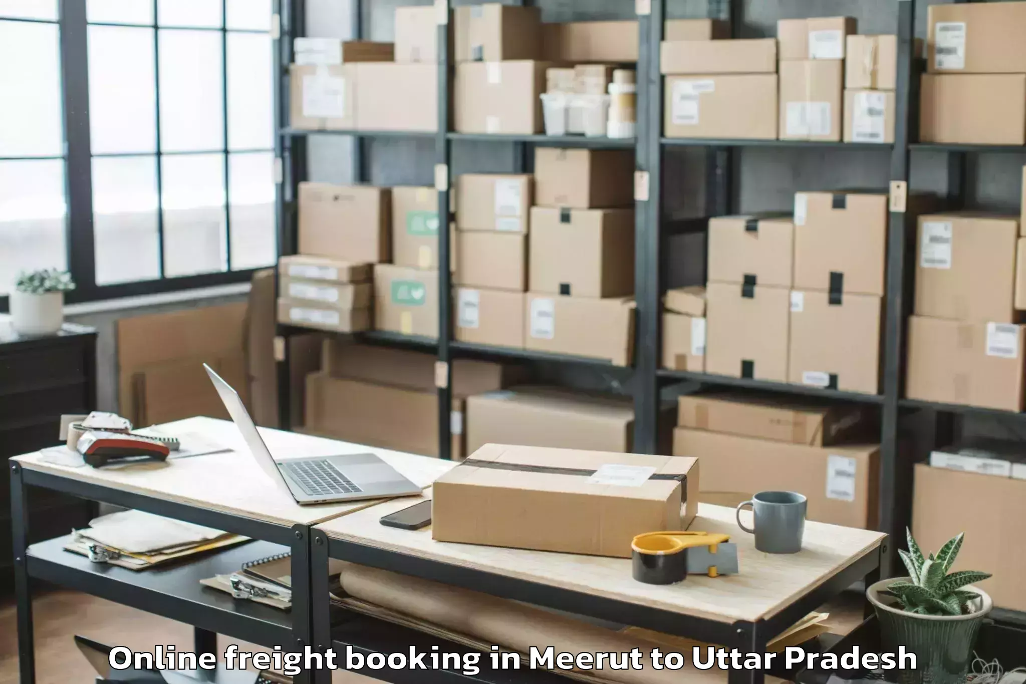 Book Meerut to Jhusi Online Freight Booking Online